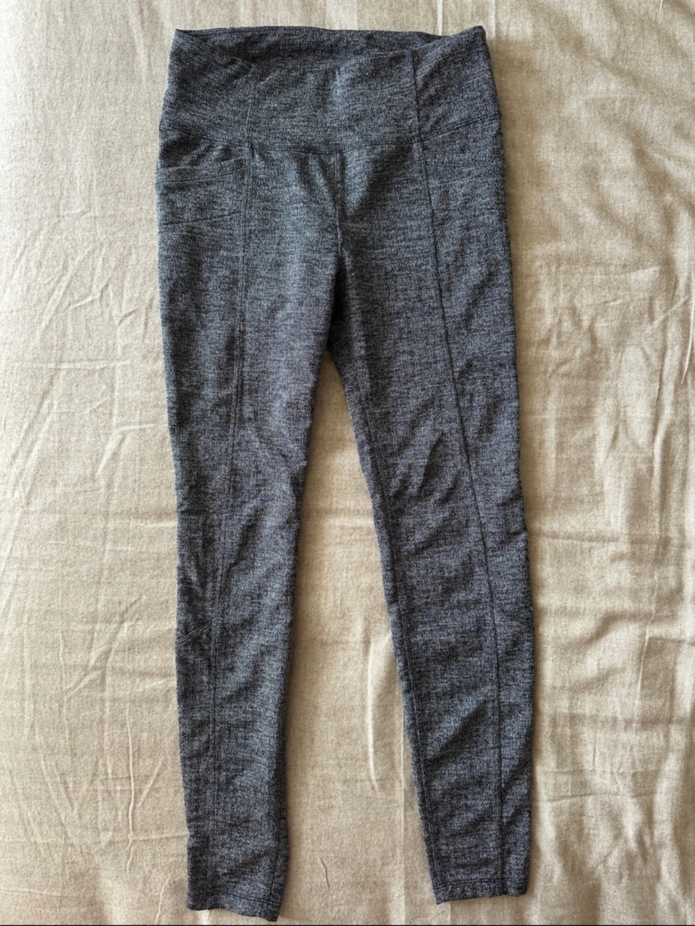 Athleta Herringbone Charcoal Heather High-Rise Leggings with pockets